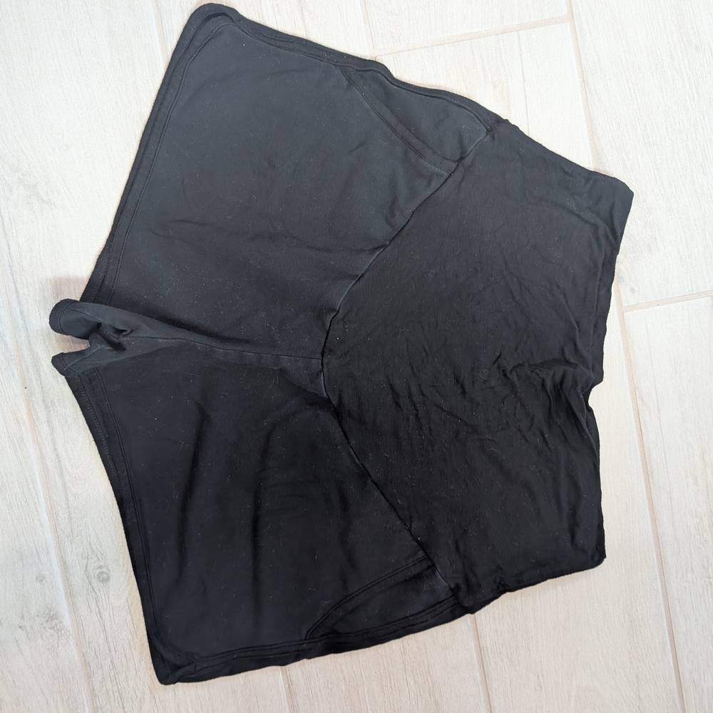 Black Maternity Cotton Shorts